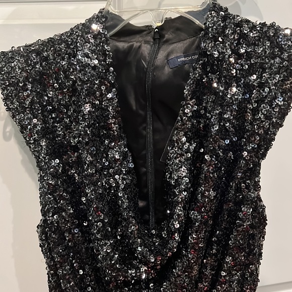 Brand New French Connection Sequin Romper, size 0, Black - Picture 4 of 4